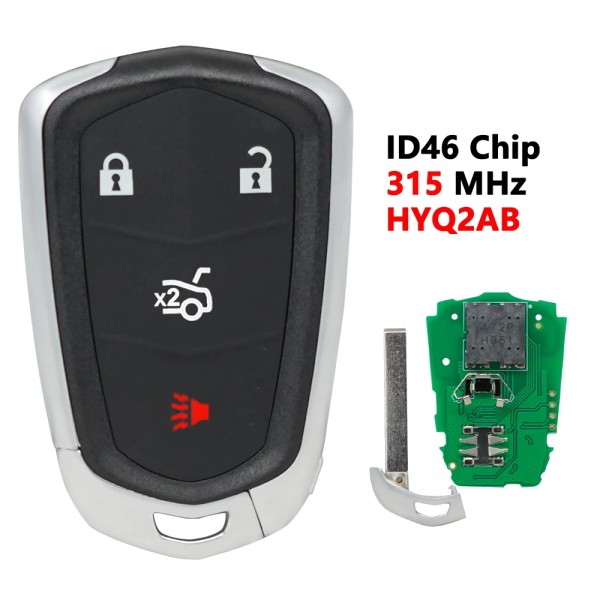 Cadillac ATS CTS XTS 4 Button 315Mhz Smart Key 2014-2019 For HYQ2AB | Aftermarket